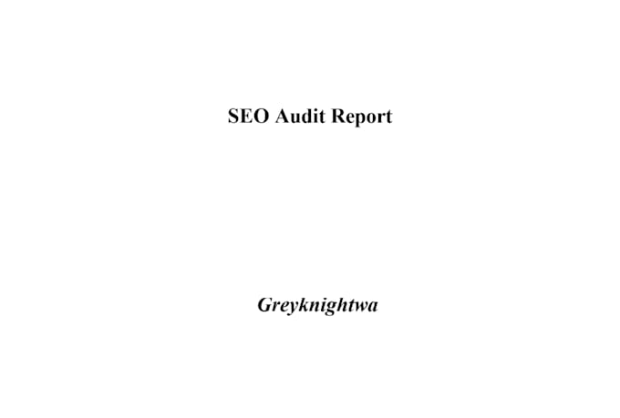 provide a website SEO audit